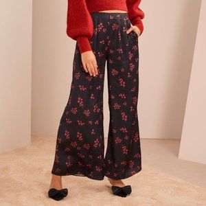 Infinity Pant, Black w. Pomegranate Daisy